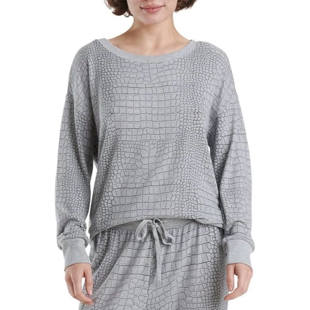 NEW SPLENDID Westport Brushed Jersey Long-Sleeve Pajama Top in Snakeskin